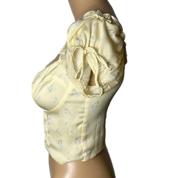 Princess Polly cropped corset top,sz 4, ruffle,floral,hook&eye,coquette,fairy - Picture 5 of 13